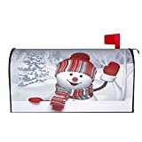 Duduho Winter Snowman Mailbox Cover Magnetic Winter Mailbox Wraps Post Box Cover Décor 21x18 in