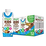 Orgain Organic Kids Vegan Protein Nutritional Shakes, Chocolate - 8g of Protein, Contains Fiber and 23 Vitamins and Minerals, Plant Based, No Gluten or Soy, Non-GMO, 8 Fl Oz (Pack of 12)