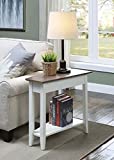 Convenience Concepts 7105060DFTW American Heritage Wedge End Table, Driftwood Top/White Frame