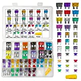 Car Fuses Assortment Kit - MuHize 3 Types 165 PCS Assorted Standard Fuses & Mini & Low Profile Mini Fuses(2A/3A/5A/7.5A/10A/15A/20A/25A/30A/35A/40A) for Boat Truck SUV Automotive