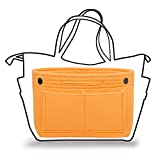 TOPHOME Insert Handbag Organizer Bag in Bag Cosmetic Storage Makeup Bag Organizers Felt Container Organizer Storage Organizing Home Girl Handbag(Orange)