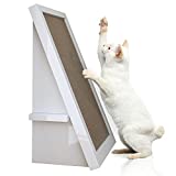 Way Basics Eco Friendly Cat Scratcher Inclined Cat Scratching Pad with Organic Catnip (Tool-Free Assembly and Uniquely Crafted from Sustainable Non Toxic zBoard Paperboard) White (PET-SCRA-2-WE)