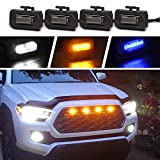 Kingory 4pcs Raptor LED Light Upgrade For 2020 2021 Tacoma OEM Grill, For 2022 Tacoma grille lights LED Grill Lights Compatible With TRD Off Road and Sport OEM GrilleBlack Shell Amber Light