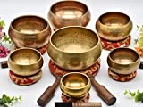 Beautyfull Tibetan handhammering singing bowl set Set of seven Handbeaten Singing Bowl From Nepal-Chakra Healing Singing Bowl By Singing Bowl Nepal