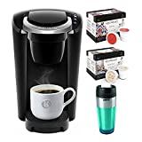 Keurig K-Compact Single Serve Coffee Maker with 24-Count Single Serve K-Cups and Stainless Steel Tumbler Bundle (4 Items)