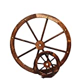 Gojiny 12 Wood Wagon Wheel Natural Wood Wall Decoration Moisture-Proof Wear-Resistant and Retro-Style Wagon Wheel Decoration for Bar Hotel Wedding and Garden Decoration