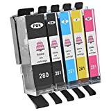 Youtook Compatible for 280 281 Ink Cartridges, C A K E Maker C A K E Printer Work with PIXMA TS6120 TS6220 TS6320 TS8120 TS8220 TS8320 Printer, Black, Cyan, Magenta & Yellow Included. (5 Pack)