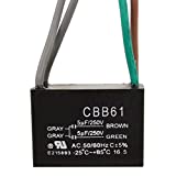 HQRP Ceiling Fan Capacitor CBB61 5uf+5uf 4-Wire