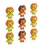36 Pcs Lion Pencil Eraser Set, for Kids, Children's Gifts, Party Favor, Classroom Rewards (Lion)