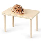 Doola Wooden Small Animals Stand Platform,Waterproof Surface with Pillars,Natural Toys Cage Accessories for Hamster Squirrel Gerbil Chinchilla Parrot and Pet Bird (9.8"*5.9")