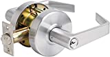 Master Lock Keyed Entry Door Lock, Commercial Lever Style Handle, Brushed Chrome, SLCHKE26D
