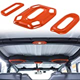 Bonbo 3PCs Car Front Middle Rear Reading Light Panel Cover for Decor Trim Interior Accessories ABS Fit for Jeep Wrangler JL JLU & Gladiator JT 2018-2021 Roof Reading Light for Decoration (Orange)