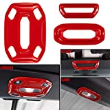 Bonbo Car Front Middle Rear Reading Light Panel Cover Trim Interior Accessories for 2018,2019,2020,2021 Jeep Wrangler JL JLU & Gladiator JT | Roof Reading Light (Red) 3PCS