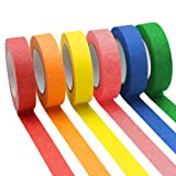 OWLKELA Colored Masking Tape 16 Yard Per Roll, 6 Rolls Rainbow Colors Painting Tape, Painters Tape, Craft Tape, Labeling Tape, Paper Tape for Bullet Journals, Party Decorations, DIY Craft