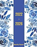 2022-2026 Monthly Planner: Rose Flower Watercolor with Blue Cover ꟾ Five Year Planner| 5 Year Monthly Planner| 60 Months Calendar Schedule Organizer ... or Management Working Time and Holidays