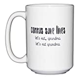 Funny Coffee Mugs for Word Nerd - Grammar Police - Commas Save Lives - Let's Eat Grandma - Typography - English Teacher Editor Writer Gift (Commas Save Lives)