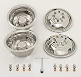 Kaper II SS-E35008-ULT Polished Stainless Steel Ford Wheel Simulator Set (16" X 6", 8 Lug 6.5 Bolt Circle Ford E350 / E450, 4 Hand Hole)