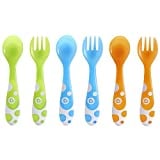 Munchkin 6 Piece Fork and Spoon Set Blue, Green and Orange