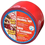 Tuck Tape Construction Sheathing Tape, Epoxy Resin Tape, 2.4 in x 180 ft (Red) Easy Tear