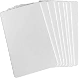 100 Pcs Metal Business Card Blanks - Printable Business Cards Sublimation Blanks Name Cards - White Blank Business Cards Customize for Promotion Gift Card - Desk Business Card Number Tag Metal Cards