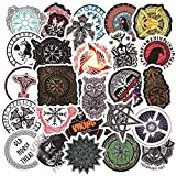 50 Pcs Viking Totem Stickers | Runic Compass Waterproof Vinyl Decals for Water Bottles Laptop Luggage Cup Computer Mobile Phone Skateboard Decor