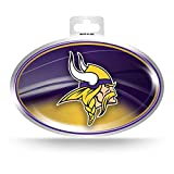 NFL Rico Industries Metallic Team Logo Sticker, Minnesota Vikings , 3.5 x 5-inches