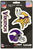 Fanmats NFL Minnesota Vikings Team Decal, 3-Pack, Purple, One Size