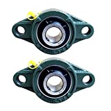 Pillow Block Bearing, Bearing Steel hickened Mounted Self Aligning Rhombic Bearing3/4 inch 2 Bolt Pillow Block Flange Bearing, Self-Alignment, Brand New(2 Pack -UCFL204-12)