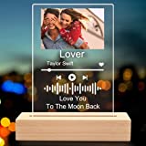 Custom Music Art Plaque Night Light Personalized Scannable Song Album Cover Photo Plaque Lamp Gifts Home Decor