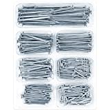 400pcs Hardware Nails Assortment Kit, 7 Size Assortment, Galvanized Nails,Nails For Hanging Pictures,Finish Nails Wood Nails, Wall Nails STUHAD