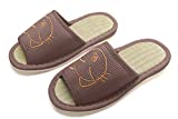 KNP26016T/Cat Natural Bamboo Wide Width Open Toe House Slippers/10.5-11,Wide/Brown