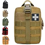 Ifak Pouch, Molle Medical Pouch Rip Away, Tactical First Aid Pouches Empty, Duty Belt EMT Bag Only for Hiking Survival Camping (Coyote)