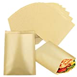 Kuqqi 200 Pack 5.9×7.9 Inch Brown Unbleached Wrap Sheet,Dry Waxed Gusseted Paper Bag,Grease Resistant Kraft Bags Great for Snacks Backery Cookies Treats Bread Sandwiches