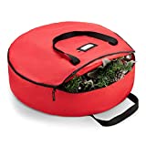 Extra Large Premium Christmas Wreath Storage Bag 48” - Dual Zippered Storage Container & Durable Handles, Protect Artificial Wreaths - Holiday Xmas Bag Made of Tear Proof 600D Oxford - 5 Year Warranty