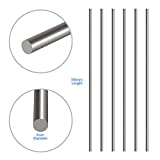 Glarks 6Pcs 3mm x 300mm Stainless Steel Straight Solid Metal Round Rod Lathe Bar Stock for DIY RC Model Car, RC Helicopter Airplane, Model Ship (3mmx300)