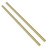 Swpeet 2Pcs 1/4 Inch in Diameter 14 inch in Length Brass Solid Round Rod Lathe Bar Stock Kit, Perfect for Various Shaft, Miniature Axle, Model Plane, Model Ship, Model Cars