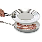 Dishwasher-Safe Splatter Screen Guard - Shield Hot Grease Splash from Bacon, Skin from Oil Burns, Frying Pans, Easy to Clean, Foldable Heat-Resistant Silicone Handle Skillet