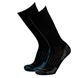 Copper Fit unisex adult Crew Sport - 2 Pack Running Socks, Black, Large-X-Large US