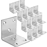 22 PCS Sliver Corner Brace, Stainless Steel 50MM X 50MM X 50MM Heavy Duty L Bracket for Furniture, Corner Steel Joint Right Angle Shelf Support Corner for Shelves, Furniture and Cabinet, Round End