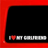 Sticker Connection | I Love My Girlfriend Heart | Woman Funny car Vinyl Sticker Decal Window | 1.25"x8.2" (White)