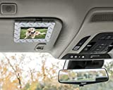VISOR FRAMES - Clips to Car Sun Visor (Diamond Plated) Fits Standard Wallet Size Photo (2.5 inches x 3.5 inches) - Rotating Clip for Landscape or Portrait Position - Made in Detroit, USA