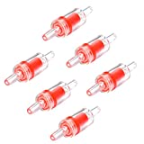 Pawfly 6 PCS Aquarium Check Valves for Common Air Pumps Red Plastic 1-Way Non-Return Valves Pump Protectors for Standard 3/16 Inch Airline Tubing Fish Tank Accessories for Aeration Setup