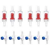 ALEGI Aquarium Air Pump Accessories with Non-Return Check Valves,Air Control Valve for 3/16" Aquarium Tubing (6 Check valves+6 Control Valve) (Red)