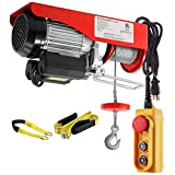 1540 Lift Electric Hoist Crane Remote Control Power System, Zinc-Plated Steel Wired Overhead Garage Ceiling Pulley Winch w/Premium Straps (w/Emergency Stop Switch)