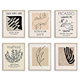 InSimSea Matisse Posters and Picasso Wall Art Prints, Minimalist Aesthetic Wall Images Decor, Matisse Art Exhibition Posters UNFRAMED, 8x10in, Set of 6