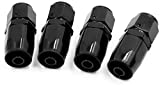 4Pcs 6AN Straight Swivel Hose End Fitting for Fuel Oil Line Aluminum Black (Straight)