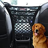 Dog Car Net Barrier Pet Barrier with with 4 Car Pack Hooks Car Divider Car Mesh Organizer Backseat Barrier for Pets SUV Purse Holder Driver Storage Netting