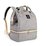 Breast Pump Backpack - Cooler and Moistureproof Bag Double Layer for Mother Outdoor Working Backpack with USB Charging Port, Large (Grey)
