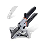 Terizger Miter Shears for Angular,Quarter Round Cutting Tool,Multi Angle Miter Shear Cutter for Wood Chips, 0-135 Degree Adjustable, with 1 Extra blade (Miter Shears)