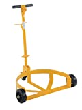 Vestil LO-DC-MR Lo-Profile Drum Caddie with Bung Wrench Handle and Mold-on-Rubber Wheel, Steel, 21-5/8" Length, 31-5/8" Width, 37-5/8" Height, 1000 lbs Capacity,Yellow